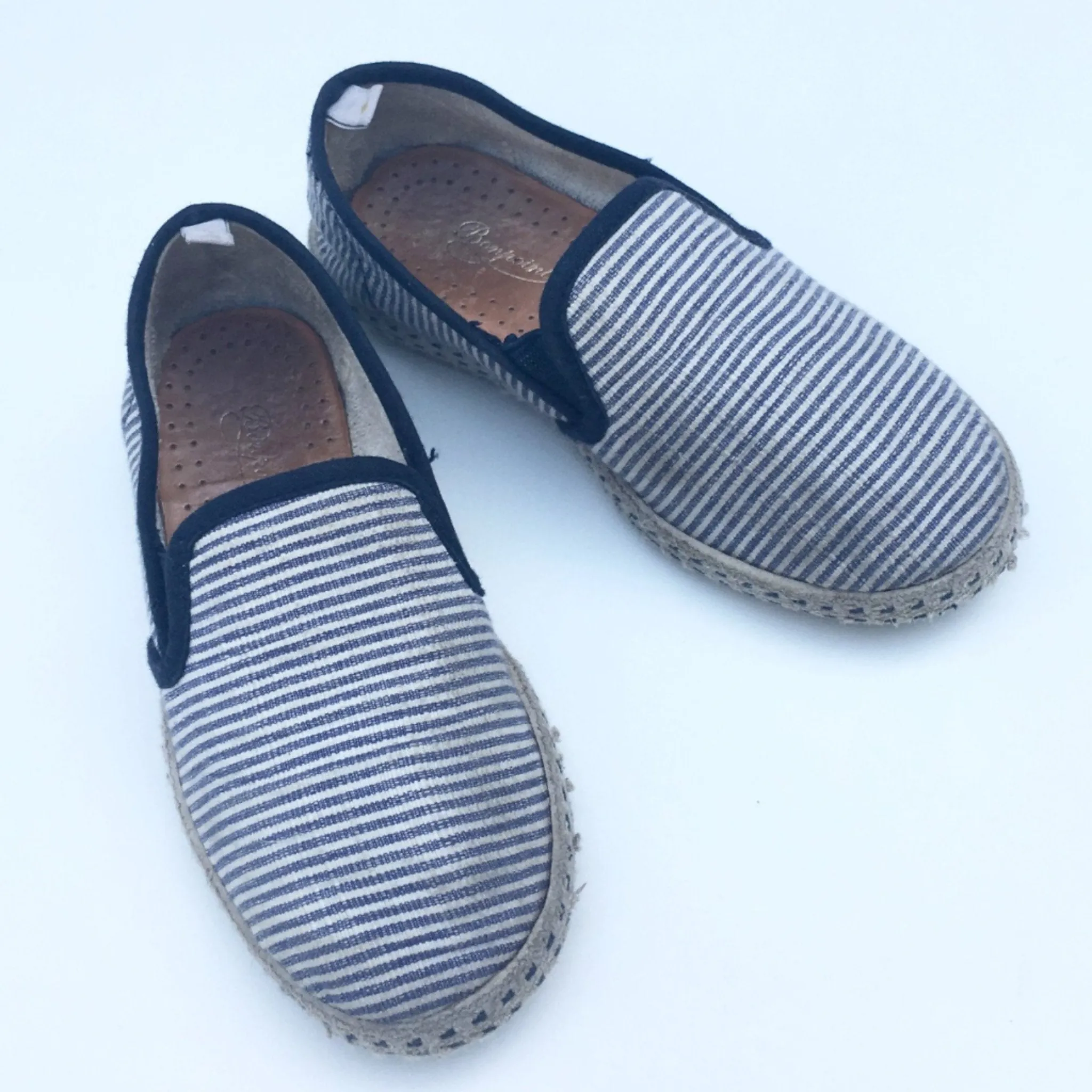 Rivieras for Bonpoint Stripe Slip On Canvas Shoes: Size EU 28