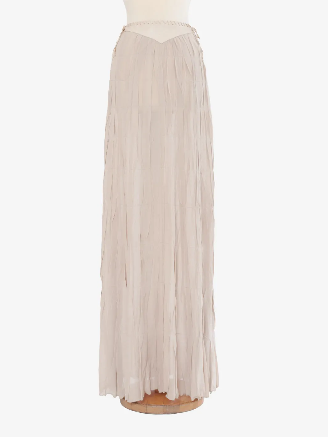 Roberto Cavalli Pleated skirt with leather inserts