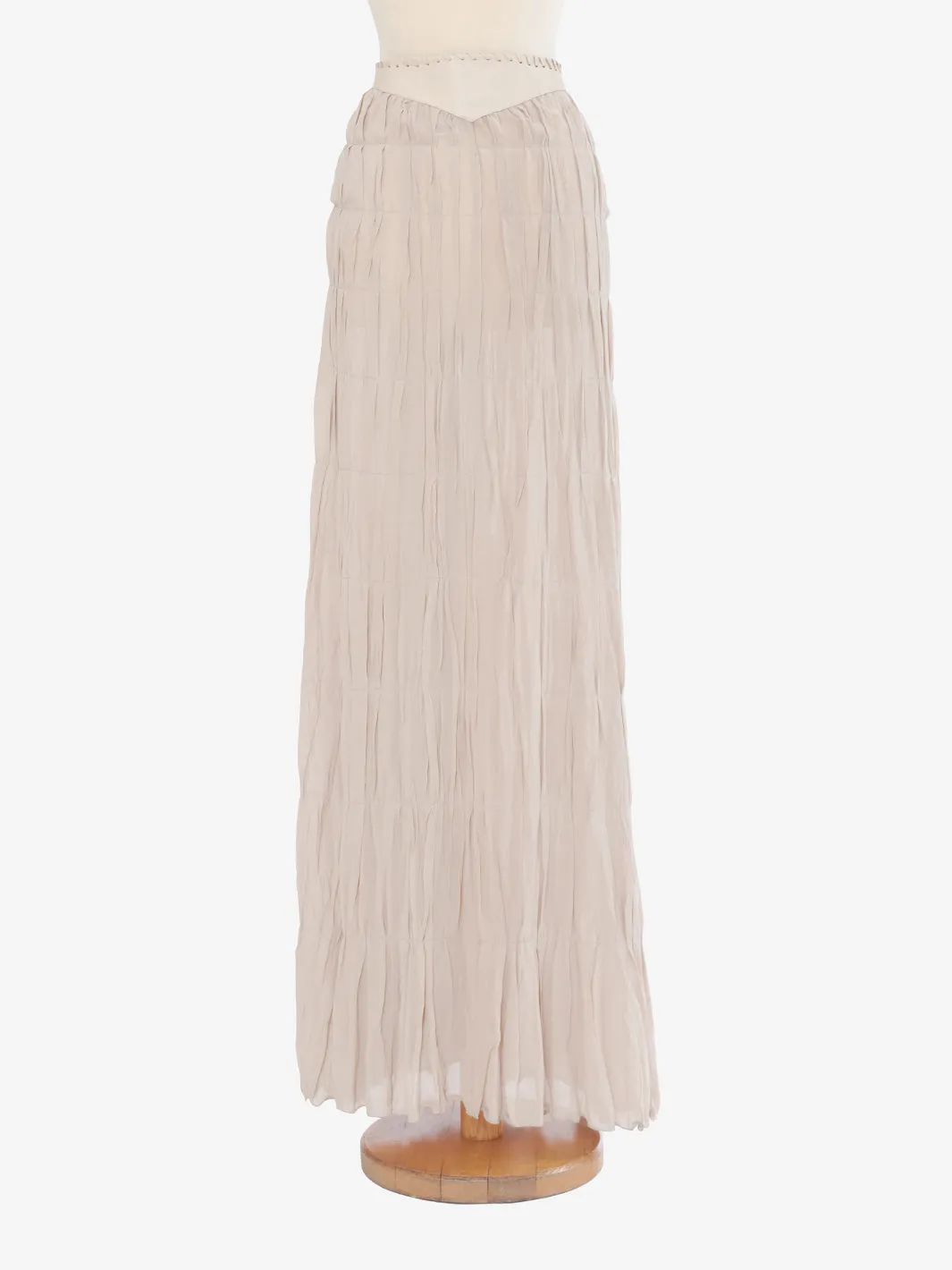 Roberto Cavalli Pleated skirt with leather inserts