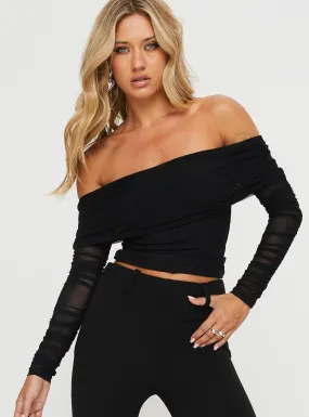 Rosenfield Off The Shoulder Top Black