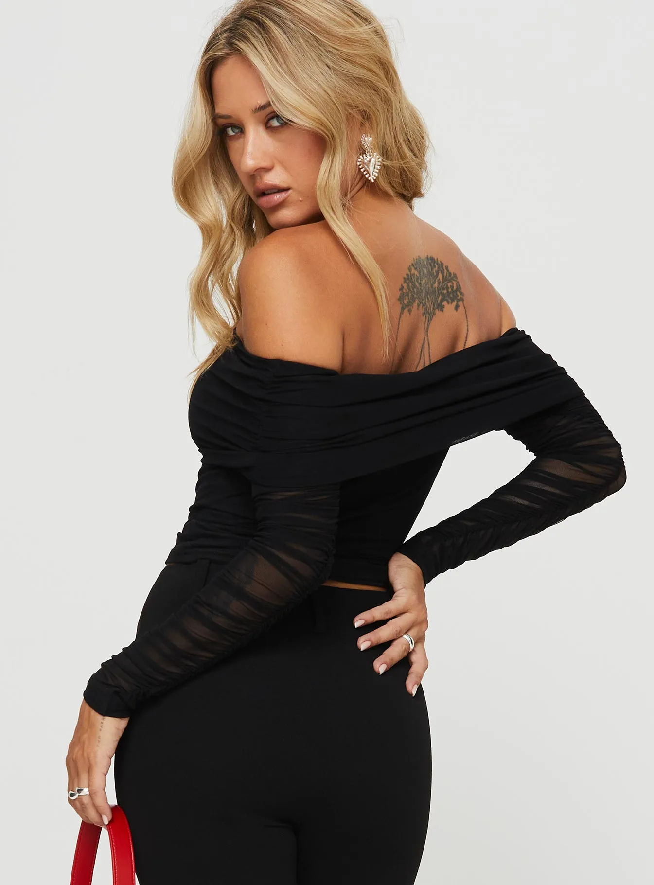 Rosenfield Off The Shoulder Top Black