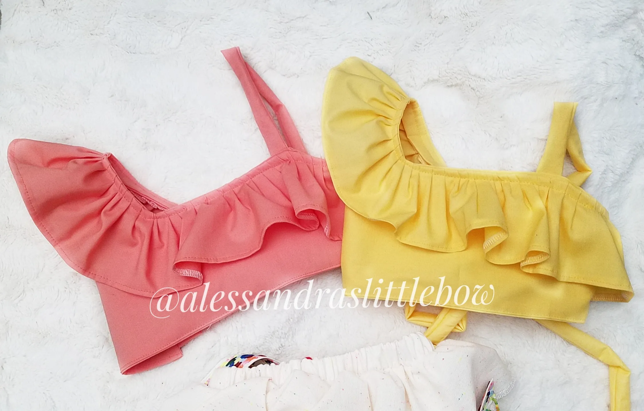 Ruffle Off shoulder cropped top pick your color