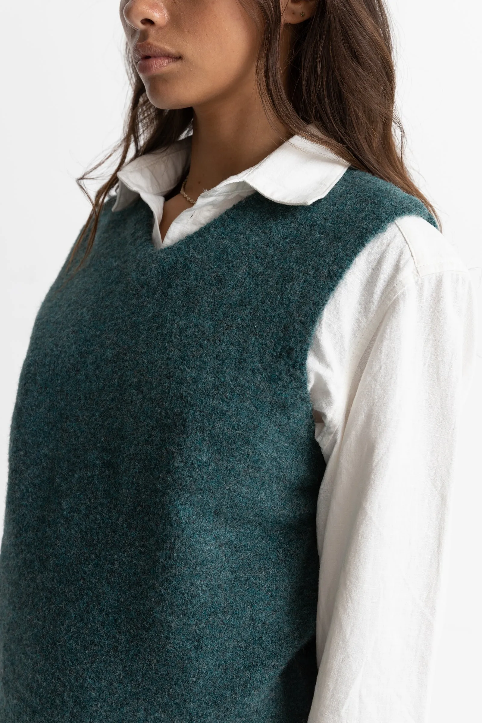 Shell Beach Sweater Vest Sea Green