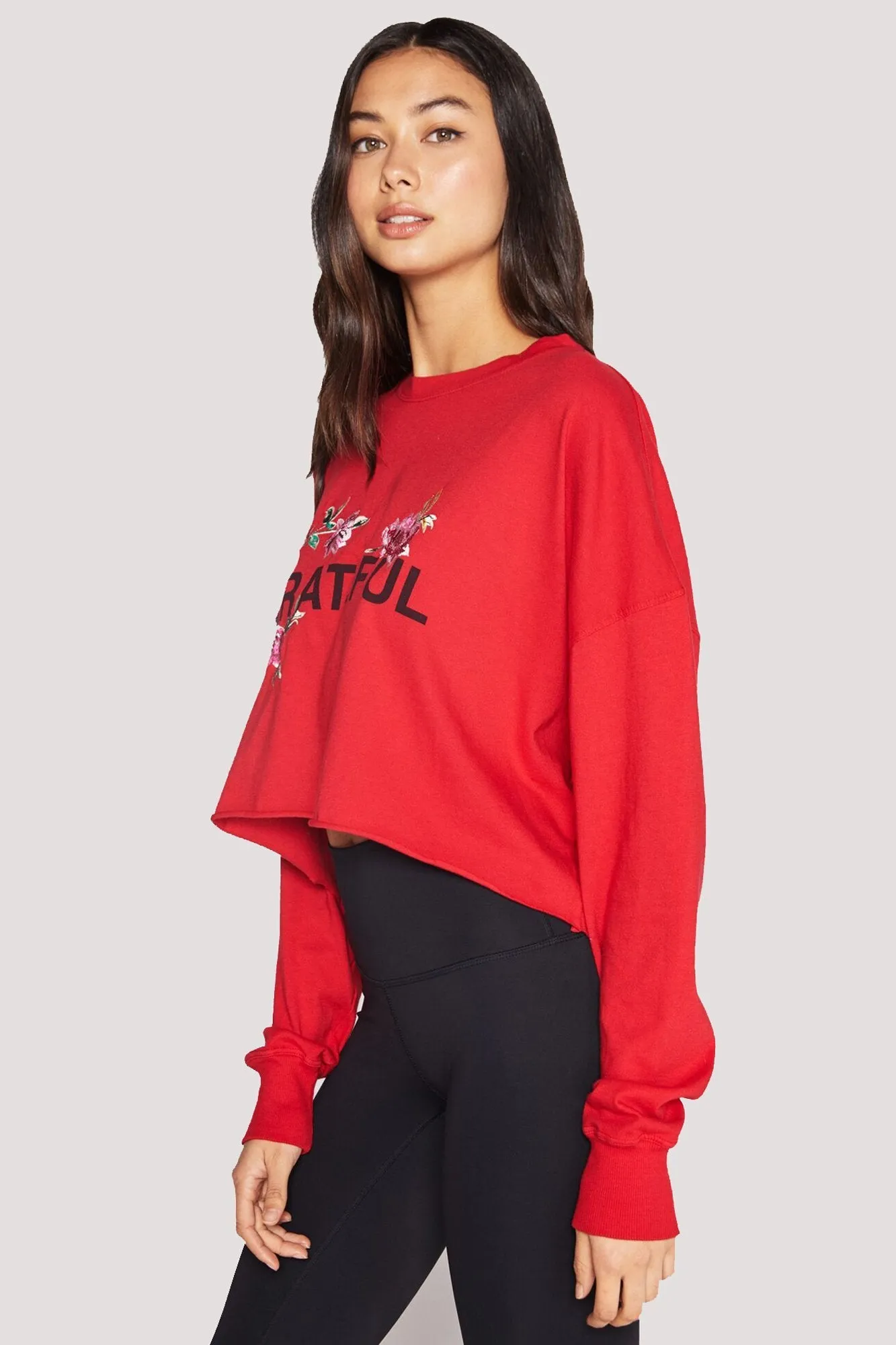 Spiritual Gangster Grateful Oversized Crop Sweater