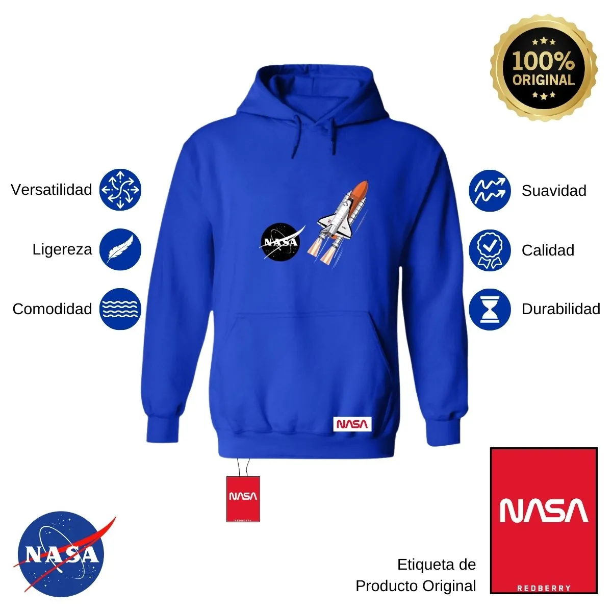 Sudadera para Hombre Hoodie Nasa Transbordador