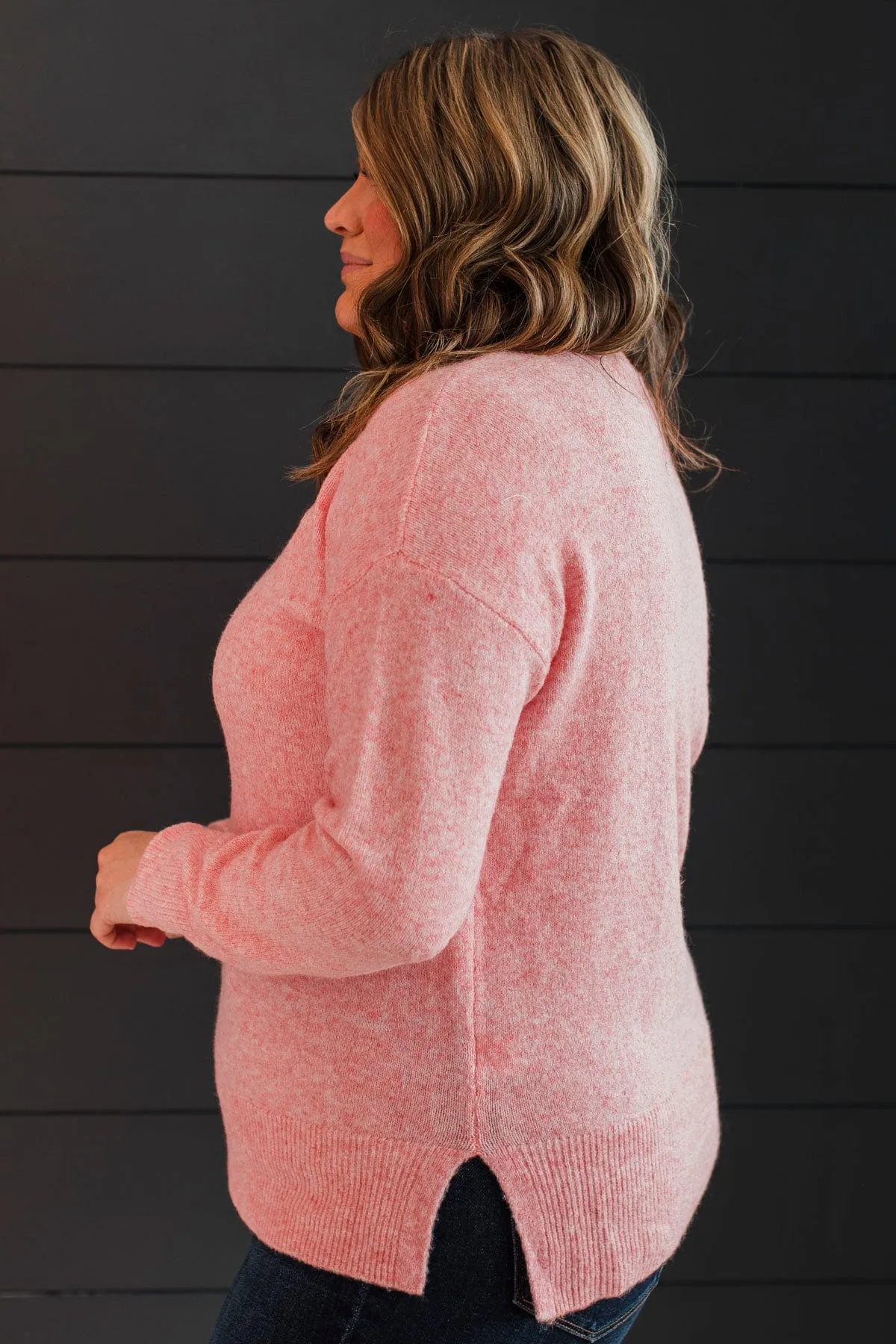 Sweet Harmony Knit Sweater- Light Pink