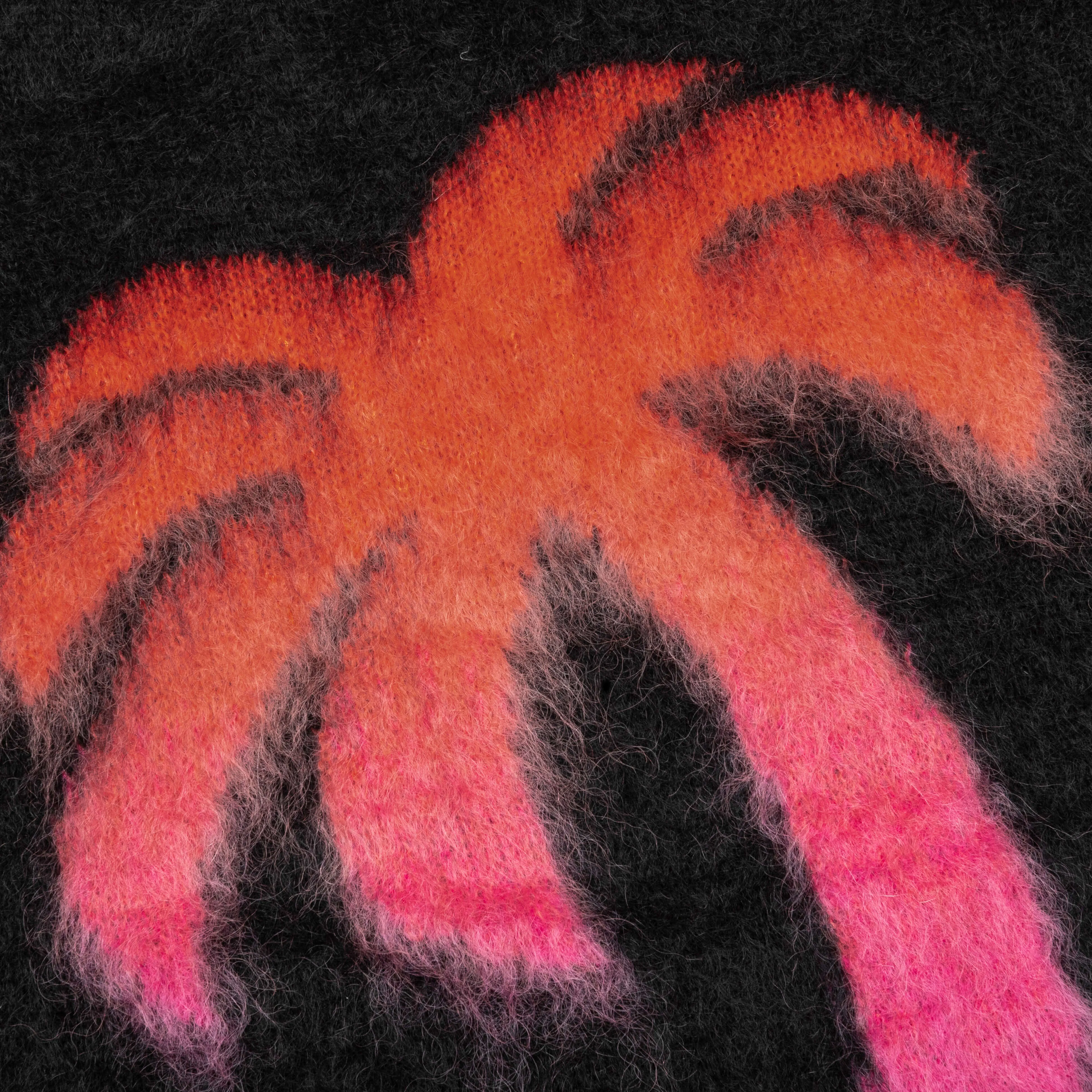 The Palm Sweater Intarsia - Black/Fuchsia