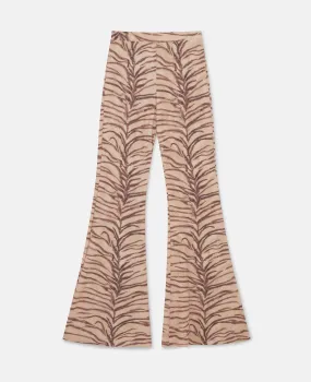 Tiger Print High-Rise Flared Pants