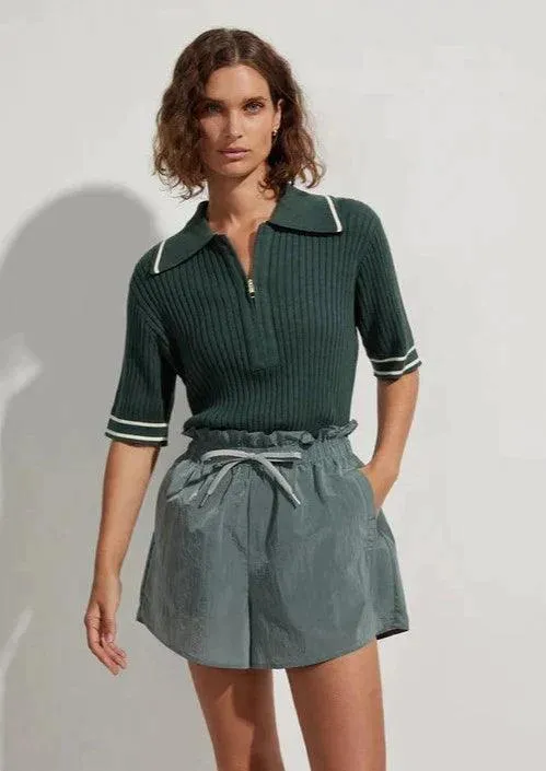 Tulair High Rise Shorts in Slate Green