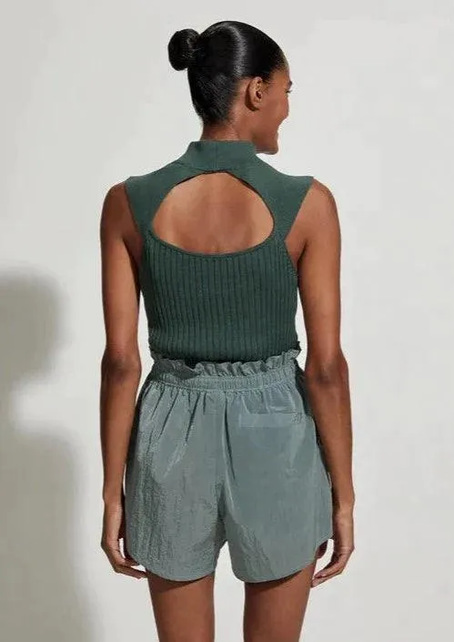 Tulair High Rise Shorts in Slate Green