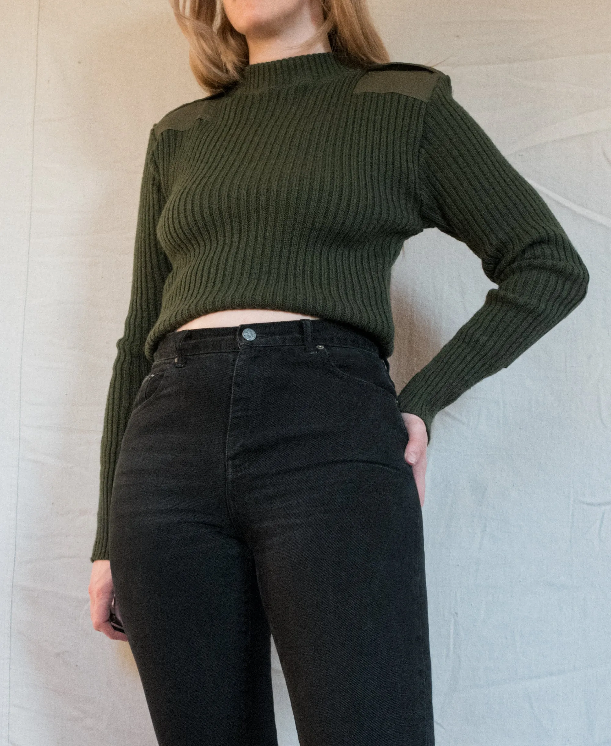 Vintage Knit Military Sweater (XS/S)