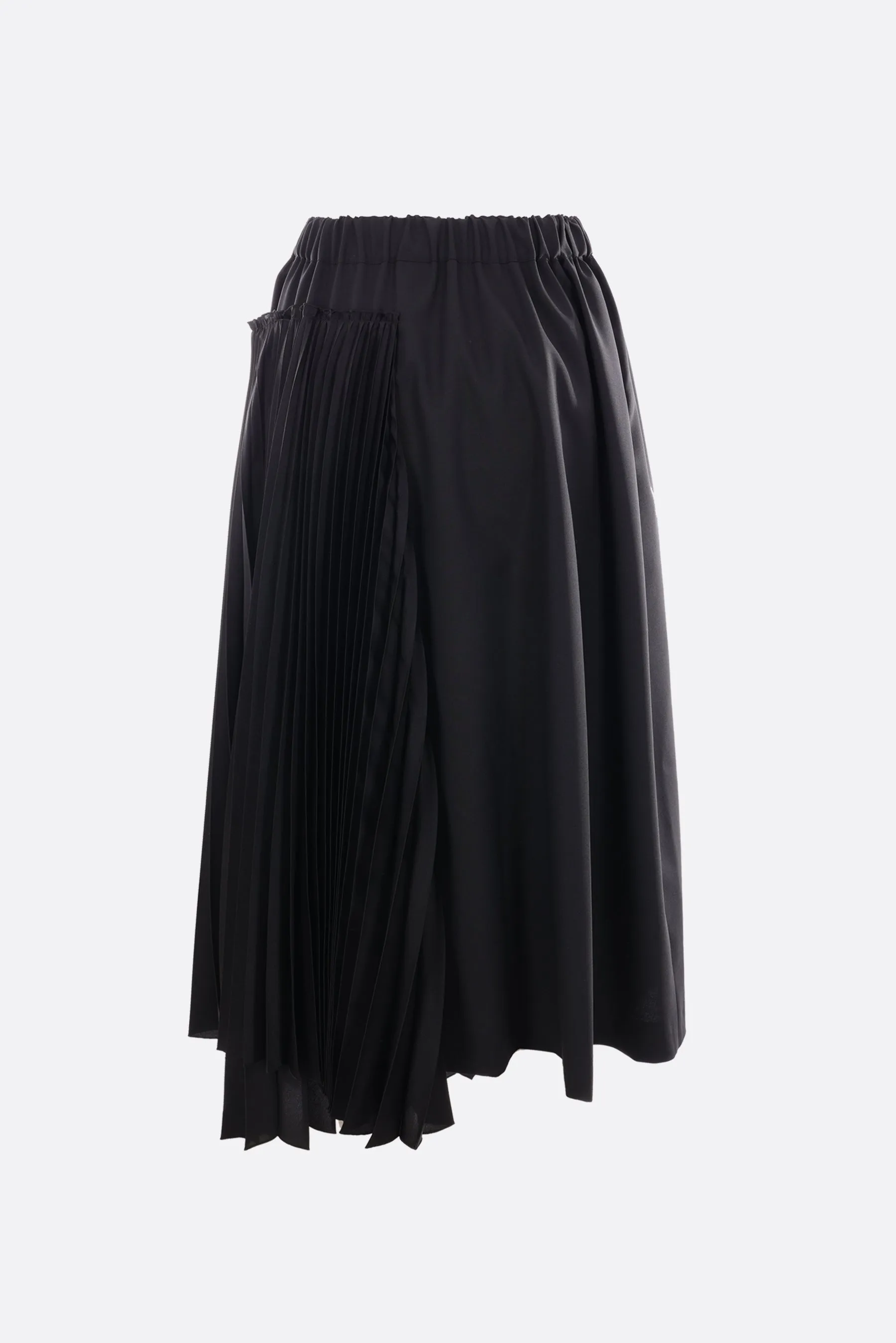 wool midi skirt with pleated panel