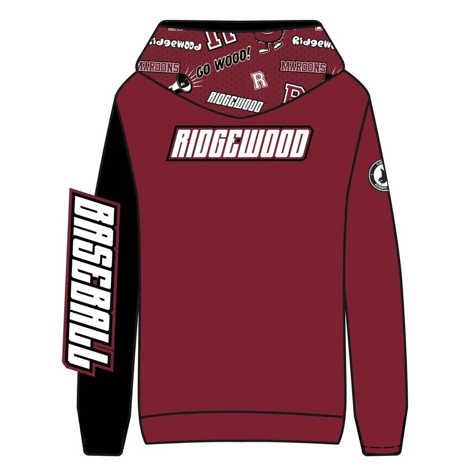 Youth & Adult Ridgewood Baseball Maroon Hoodie